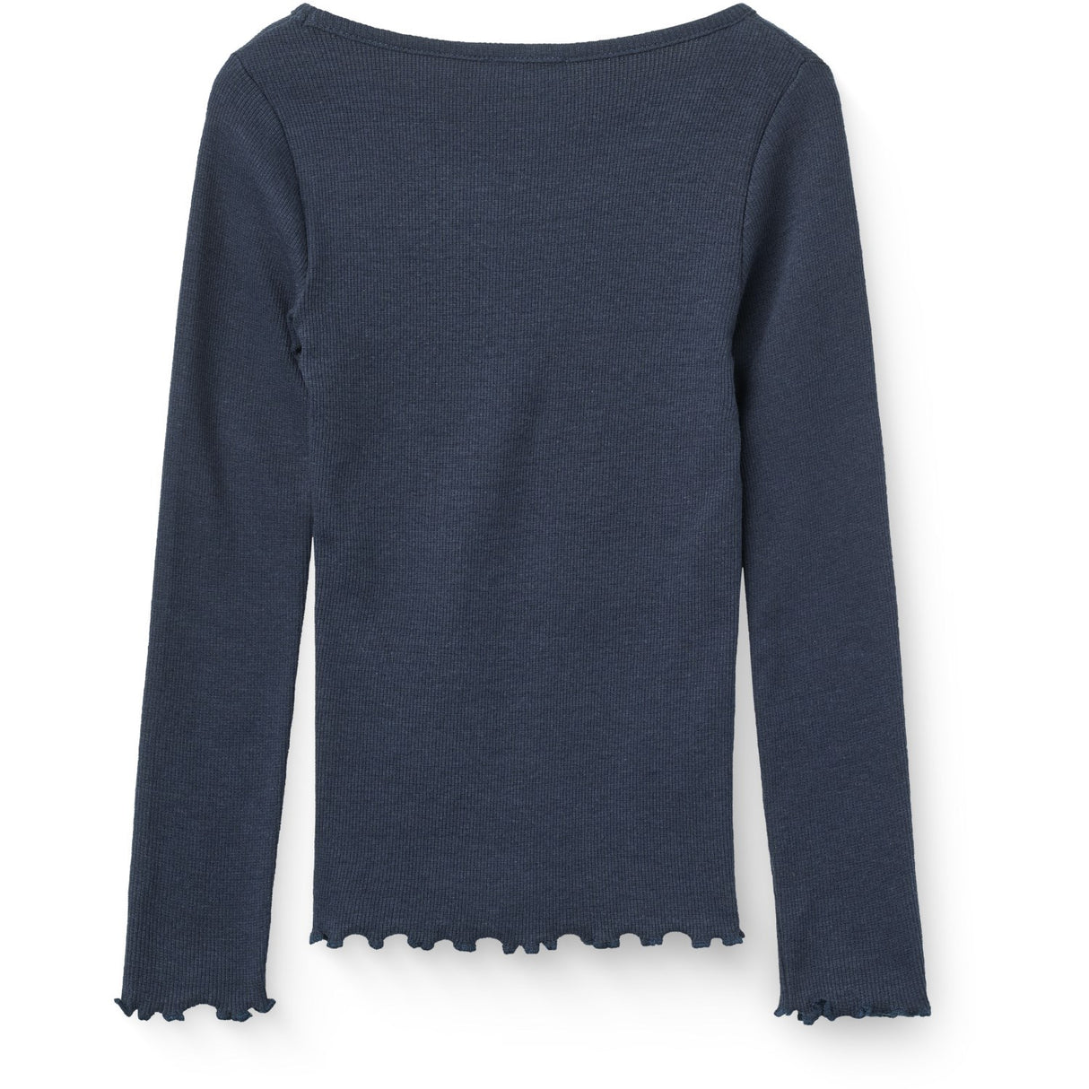 COPENHAGEN COLORS Navy Modal Rib Ls Tee W. Heart Hole Pattern