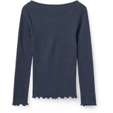 COPENHAGEN COLORS Navy Modal Rib Ls Tee W. Heart Hole Pattern