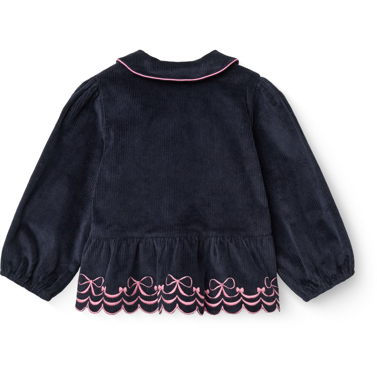 COPENHAGEN COLORS Navy Corduroy Blouse W. Emb.