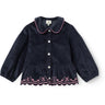 COPENHAGEN COLORS Navy Corduroy Blouse W. Emb.
