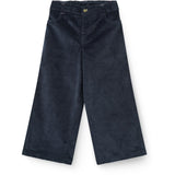 COPENHAGEN COLORS Navy Corduroy Pant W. Wide Leg & Emb. On Backside Pocket