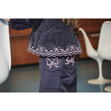 COPENHAGEN COLORS Navy Corduroy Pant W. Wide Leg & Emb. On Backside Pocket