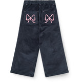 COPENHAGEN COLORS Navy Corduroy Pant W. Wide Leg & Emb. On Backside Pocket
