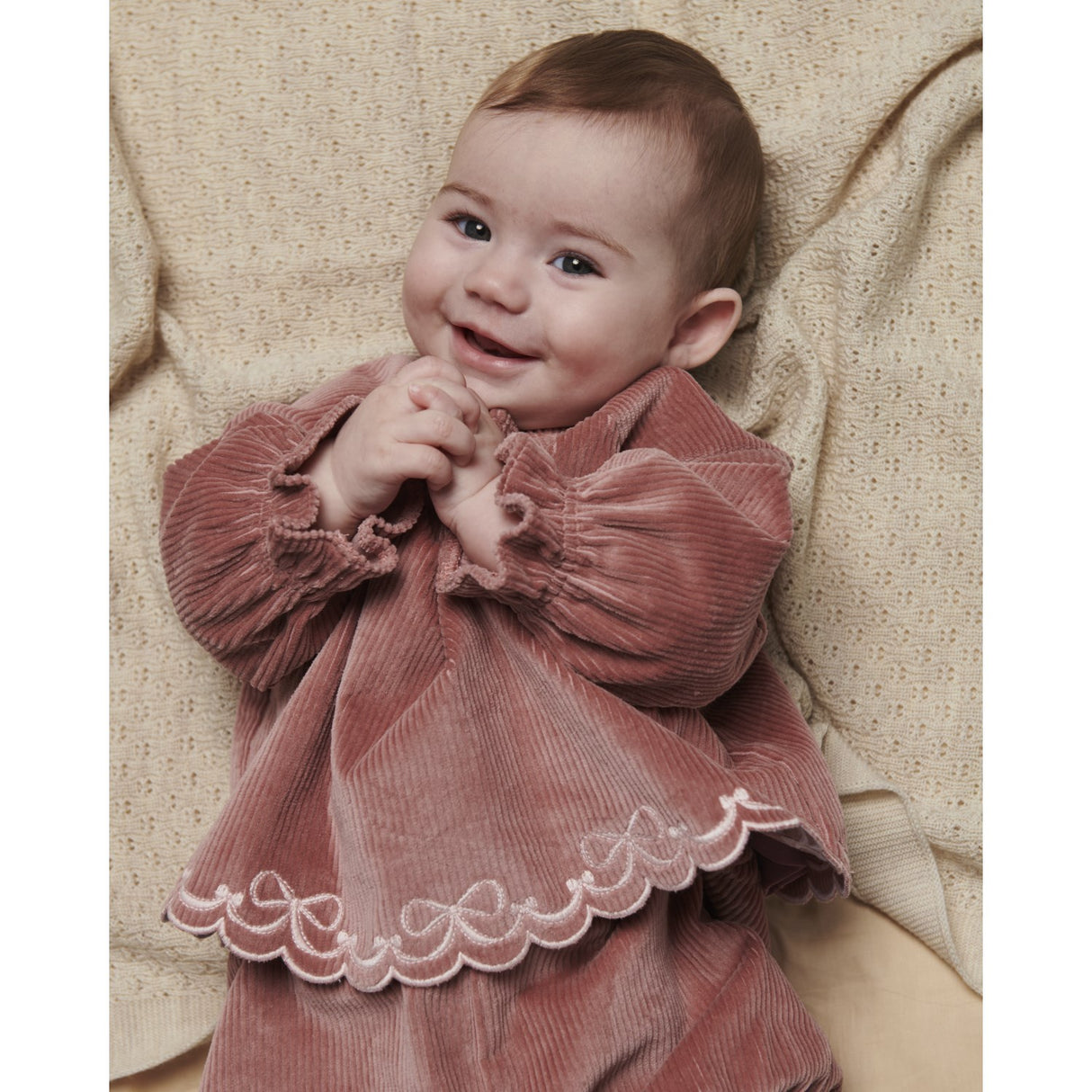 COPENHAGEN COLORS Winter Rose Corduroy Baby Set W. Emb.