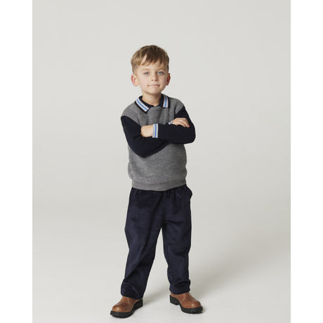 COPENHAGEN COLORS Grey Melange Merino Rib Vest