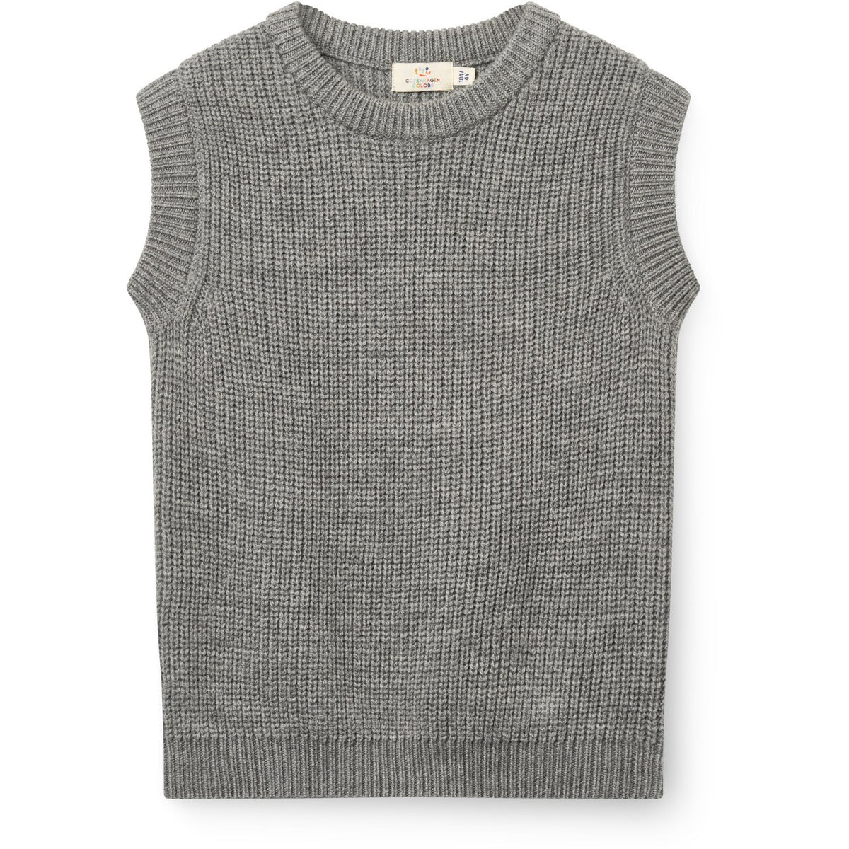 COPENHAGEN COLORS Grey Melange Merino Rib Vest