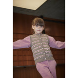 COPENHAGEN COLORS Walnut Flower Knitted Flower Pattern Vest