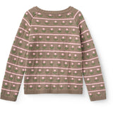 COPENHAGEN COLORS Walnut Flower Knitted Flower Pattern Cardigan