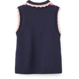 COPENHAGEN COLORS Navy/Soft Pink/Blossom Pink Comb. Argyle Vest W. Deco