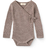 COPENHAGEN COLORS Natural Melange Knitted Pointelle Baby Cross-Over