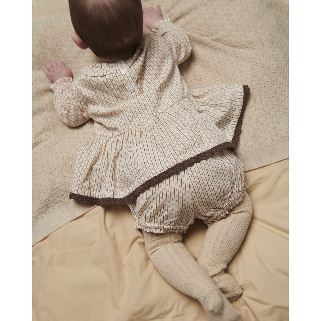 COPENHAGEN COLORS Sand Flower Print Twill Aop Baby Set Blouse & Bloomers