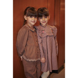 COPENHAGEN COLORS Walnut Twill Blouse W. Embroidery