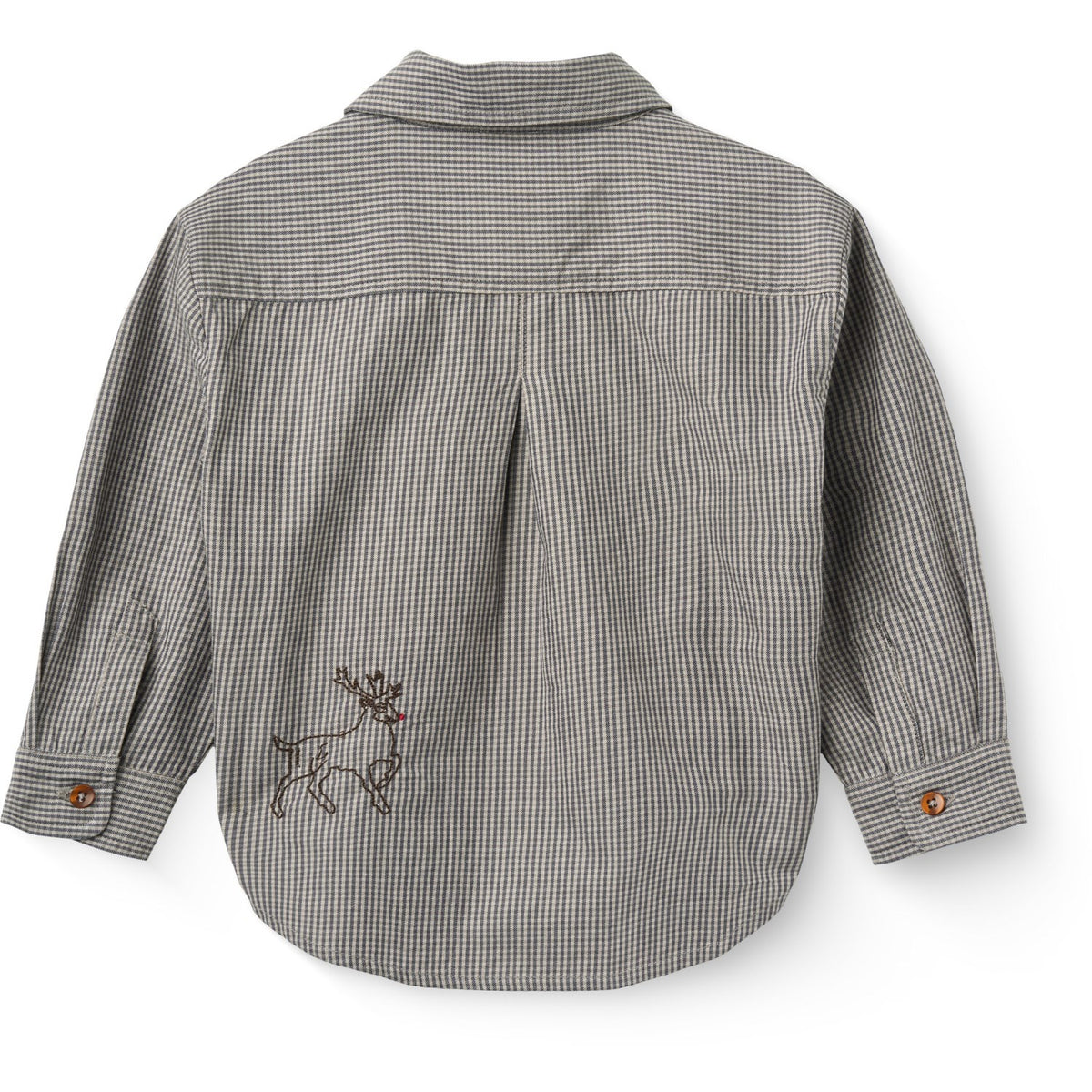 COPENHAGEN COLORS Grey Check Comb. Checkered Classic Shirt W. Embroidery