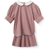 COPENHAGEN COLORS Winter Rose Check Comb. Checkered Blouse And Skirt Set