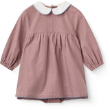 COPENHAGEN COLORS Winter Rose Check Comb. Checkered Romper Dress W. Collar