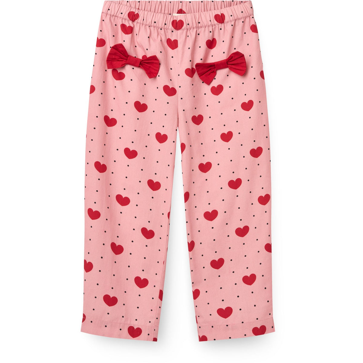 COPENHAGEN COLORS Heart Aop Bow Pant W. Heart Aop