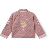 COPENHAGEN COLORS Winter Rose Check Comb. Checkered Quilted Jacket W. Embroidery