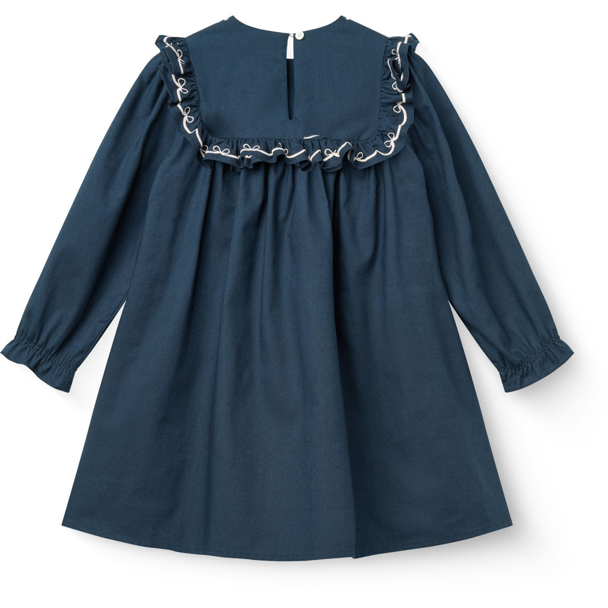 COPENHAGEN COLORS Navy Comb. Dress W. Frill & Embroidery