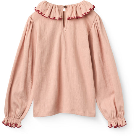 COPENHAGEN COLORS Mellow Rose Comb. Crepe Ls Top W. Frill Collar