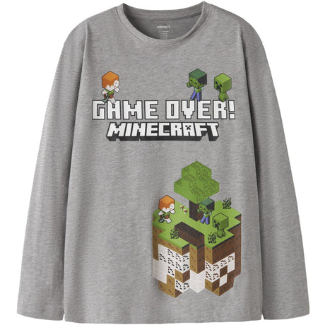 Name It Grey Melange Nkmar Minecraft Ls Nreg Top Box Noos Bfu
