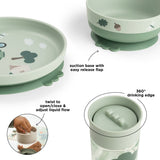 DonebyDeer Green Tiny Trails Foodie Dinner Set With Cup