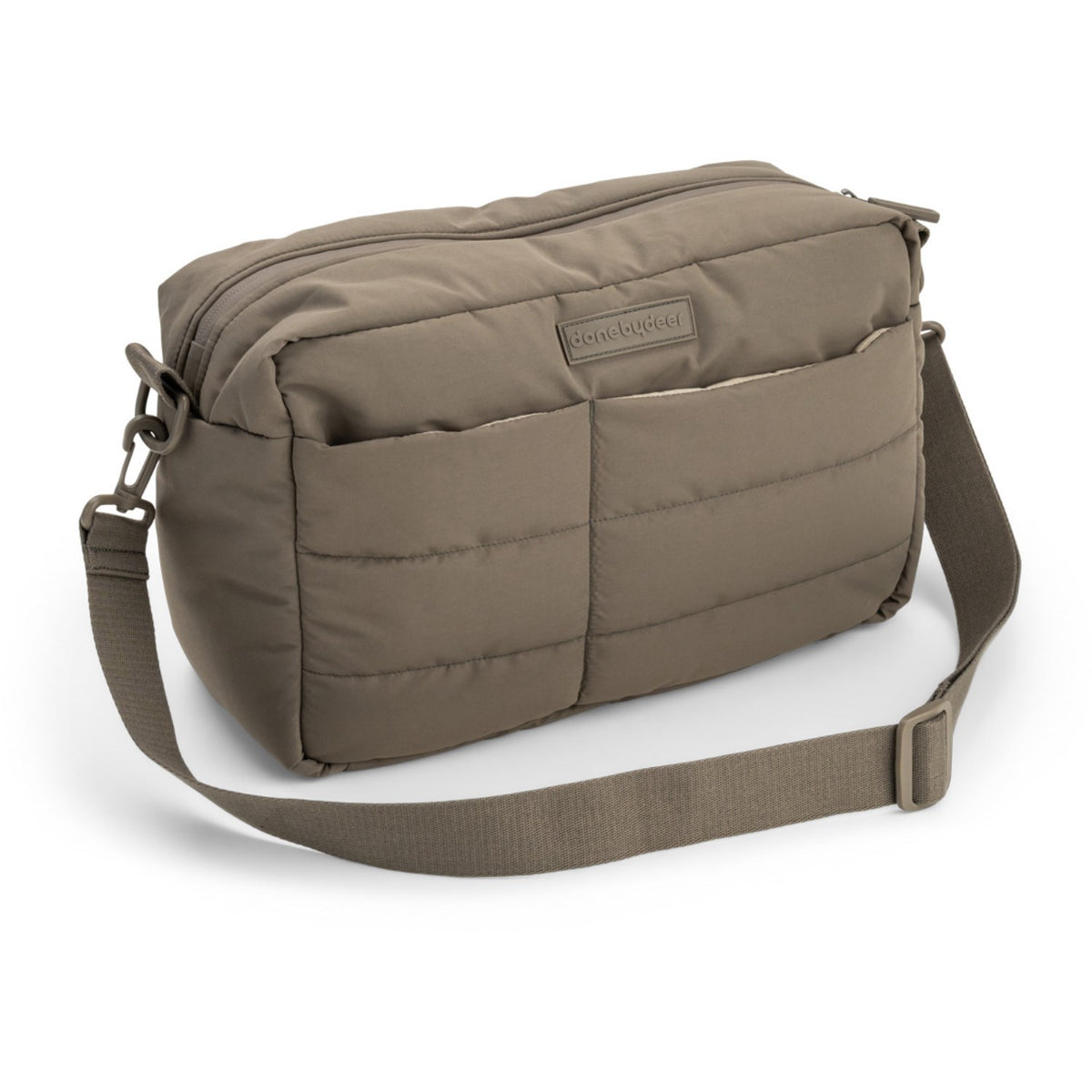 DonebyDeer Taupe Quilted Stroller Bag
