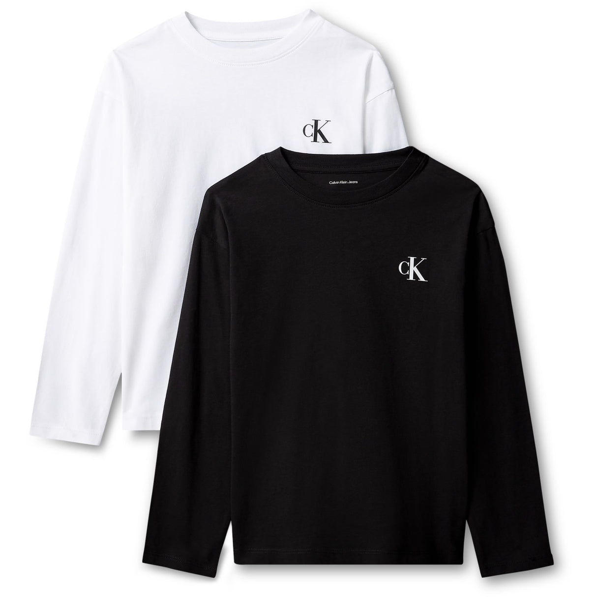Calvin Klein Black / White-Black 2-Pack Monogram T-Shirt Ls
