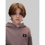 Calvin Klein Iron-Grey Monologo Badge Hoodie