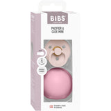 Bibs Petal / Baby Pink Colour Pacifier Round Latex & Pacifier Case Mini