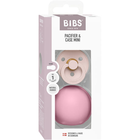 Bibs Petal / Baby Pink Colour Pacifier Round Latex & Pacifier Case Mini