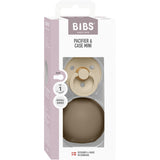 Bibs Vanilla / Dark Oak Colour Pacifier Round Latex & Pacifier Case Mini