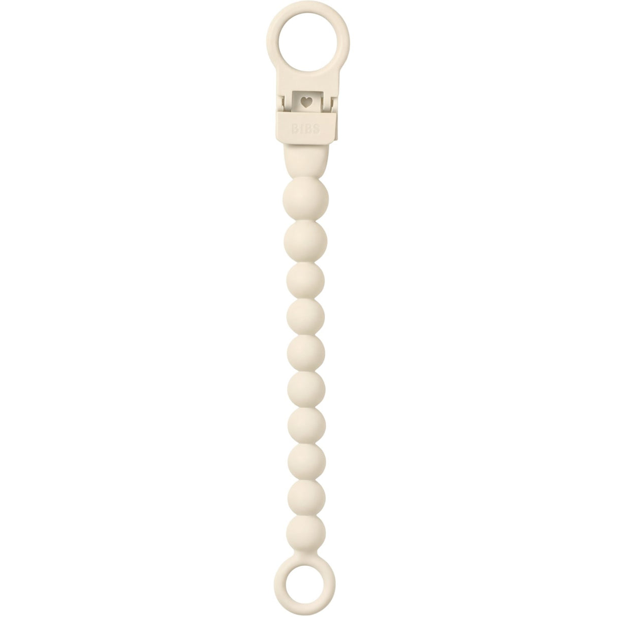 Bibs Ivory Pacifier Clip Beaded