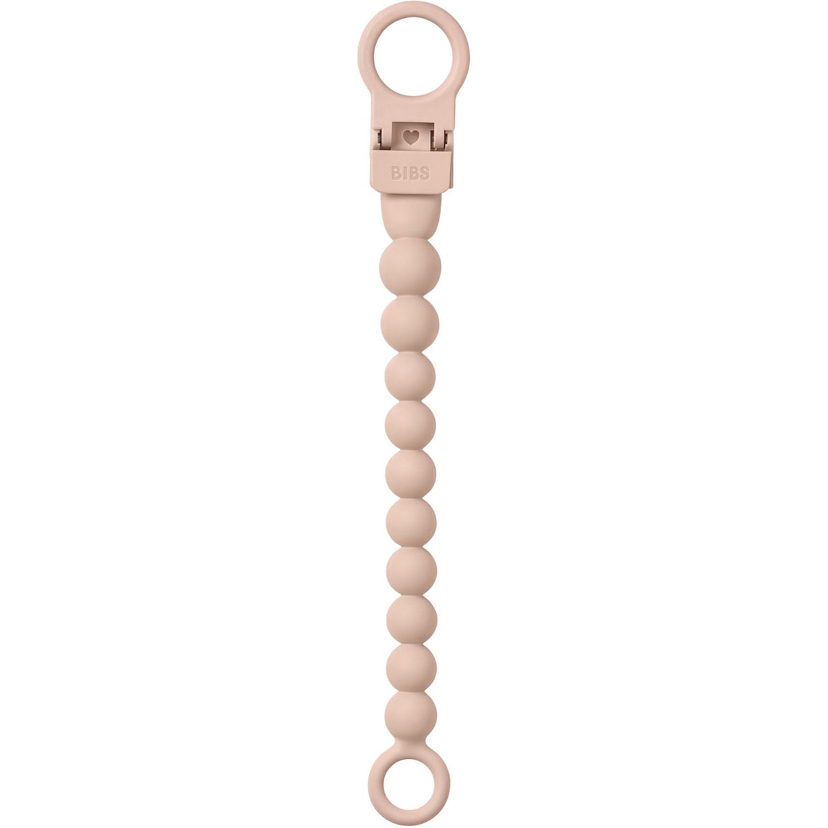 Bibs Blush Pacifier Clip Beaded