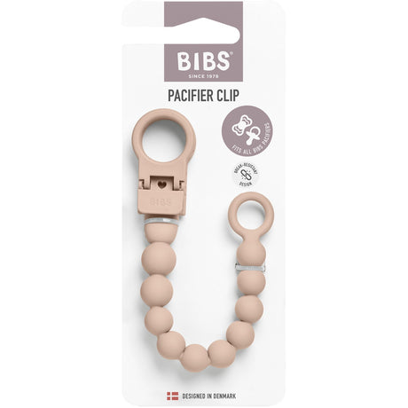 Bibs Blush Pacifier Clip Beaded