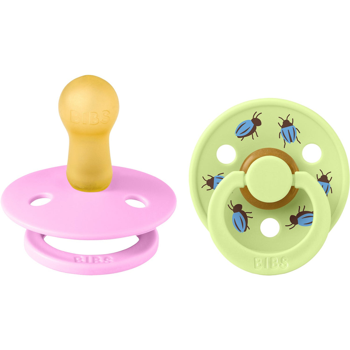 Bibs Ballet / Matcha Studio Colour Pacifier Beetle Mix 2 Pack Latex Round