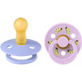 Bibs Hush / Violet Sky Studio Colour Pacifier Caterpillar Mix 2 Pack Latex Round