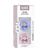 Bibs Hush / Violet Sky Studio Colour Pacifier Caterpillar Mix 2 Pack Latex Round