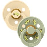 Bibs Silk / Sage Studio Colour Pacifier Caterpillar Mix 2 Pack Latex Round