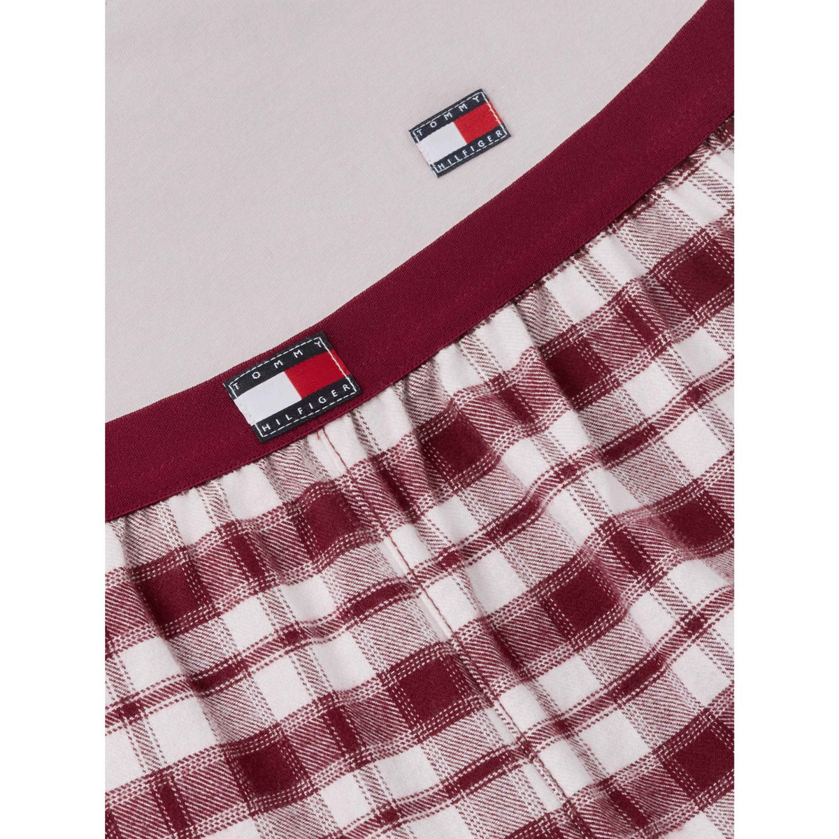Tommy Hilfiger Lt Pink/ Lt Pink Plaid-Brown Ls Pj Set