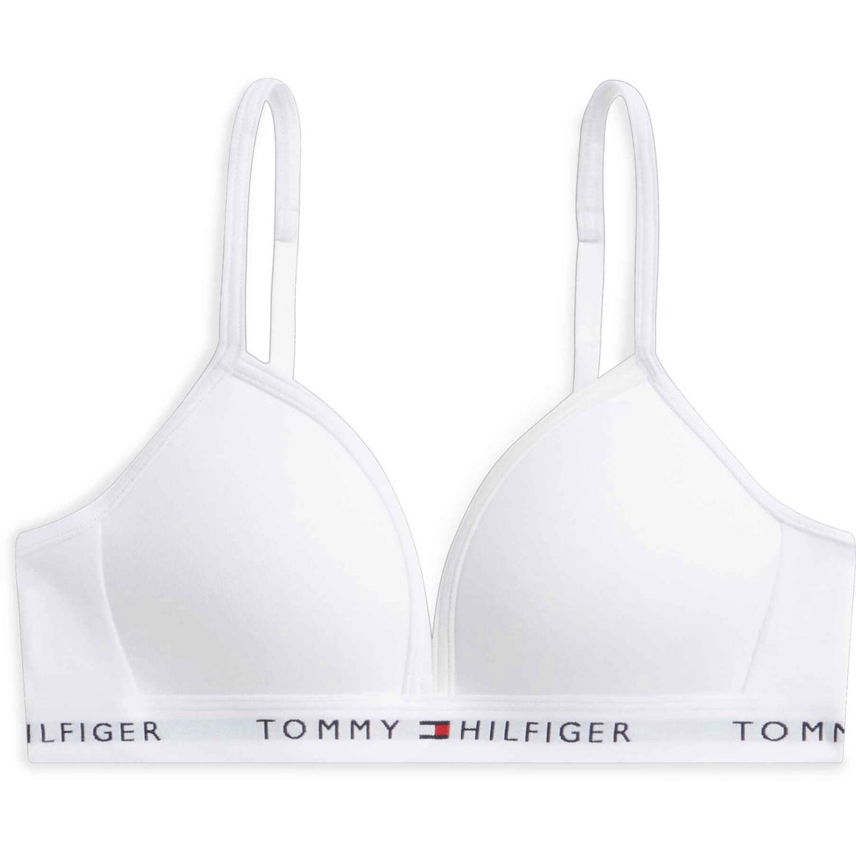Tommy Hilfiger White-White Cotton Fixed Foam Bra