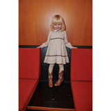 COPENHAGEN COLORS Sand Flower Print Aop Dress W. Lace Piping And Poplin Collar