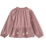 COPENHAGEN COLORS Winter Rose Check Comb. Blouse W. Flower Embroidery