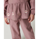 COPENHAGEN COLORS Winter Rose Check Comb. Blouse W. Flower Embroidery