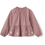 COPENHAGEN COLORS Winter Rose Check Comb. Blouse W. Flower Embroidery