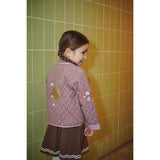 COPENHAGEN COLORS Winter Rose Check Comb. Checkered Quilted Jacket W. Embroidery