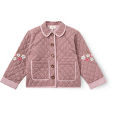 COPENHAGEN COLORS Winter Rose Check Comb. Checkered Quilted Jacket W. Embroidery