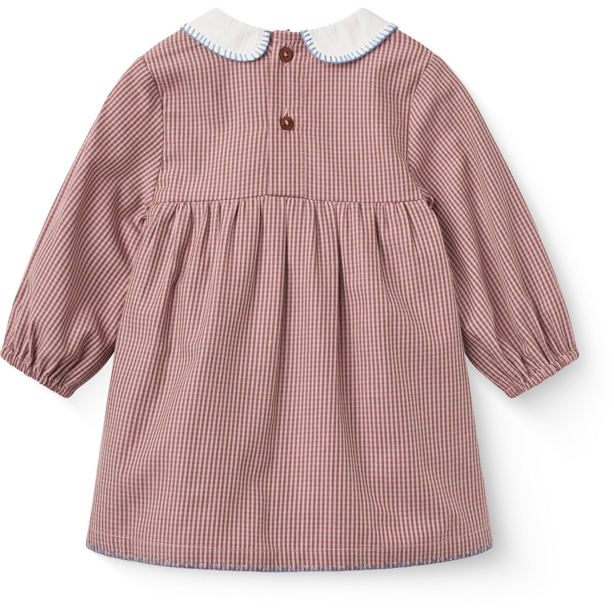 COPENHAGEN COLORS Winter Rose Check Comb. Checkered Romper Dress W. Collar