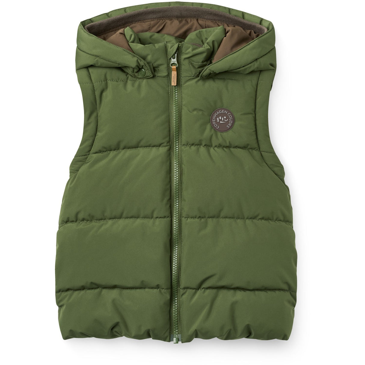 COPENHAGEN COLORS Dk. Green 2 In 1 Puffer Jacket W. Removable Sleeves