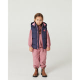 COPENHAGEN COLORS Navy Flower Aop 2 In 1 Puffer Jacket W. Removable Sleeves