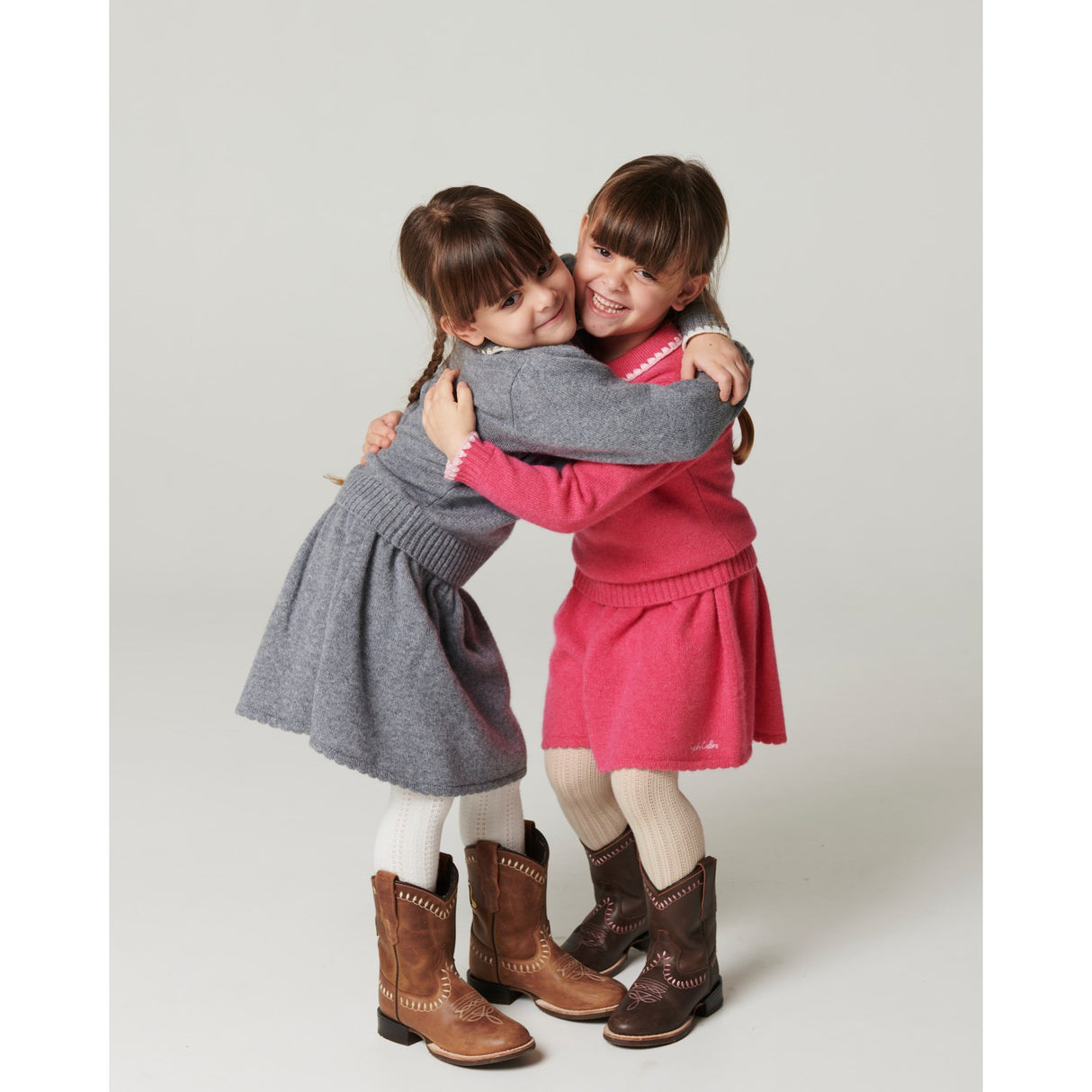 COPENHAGEN COLORS Grey Melange Comb. Cashmere Blouse W. Collar & Blanket Stitch
